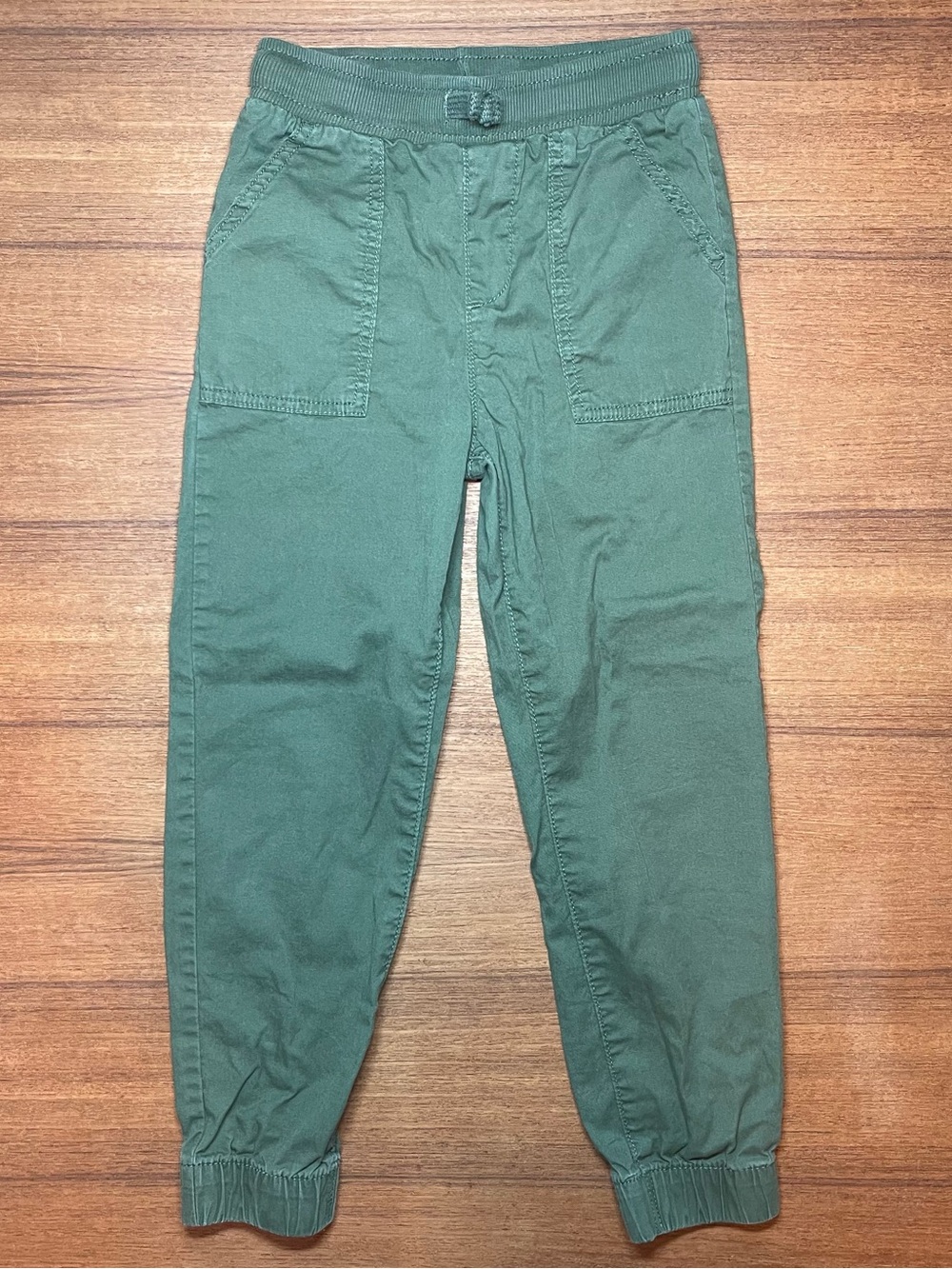 Jumping Beans Boys Green Woven Jogger Pants Size 7 Cotton Cargo Utility Casual